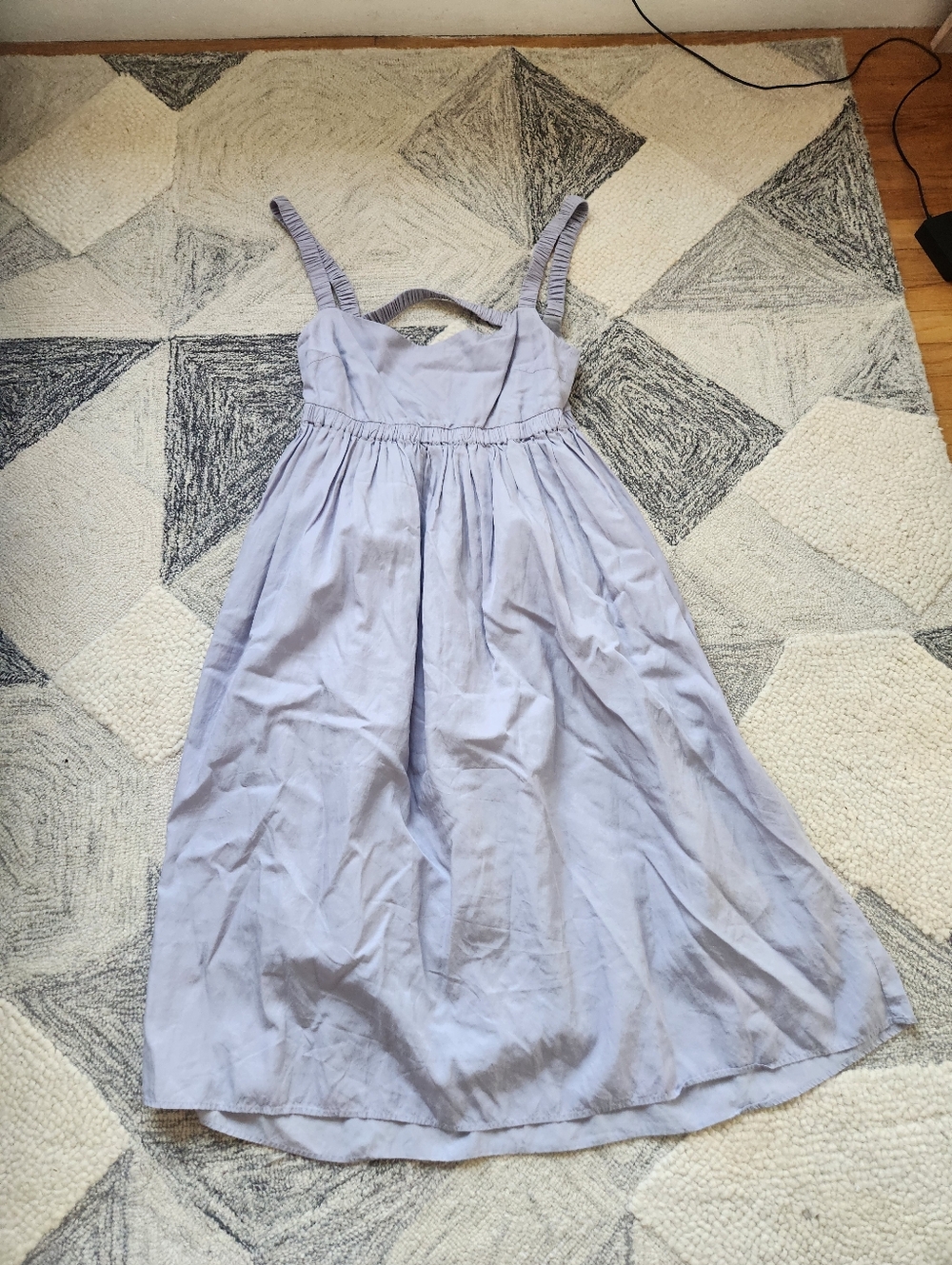 emilia George purple cotton midi dress pockets large